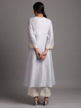 Light blue silk chanderi kali kurta