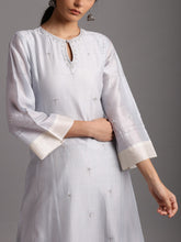 Light blue silk chanderi kali kurta