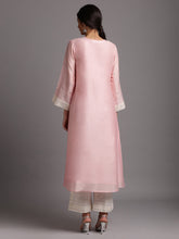 Pink silk chanderi kali kurta