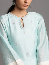 Mint silk chanderi kali kurta