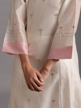 Off white silk chanderi kali kurta