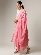 Pink Silk chanderi kurta with hand embroidery