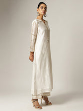 Ivory Silk chanderi kurta with hand embroidery
