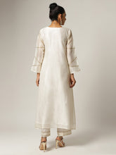 Ivory Silk chanderi kurta with hand embroidery