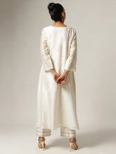 Ivory Silk chanderi kurta with hand embroidery