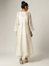 Ivory Silk chanderi jacket kurta with hand embroidery
