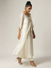 Ivory Silk chanderi jacket kurta with hand embroidery