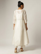 Ivory Silk chanderi jacket kurta with hand embroidery