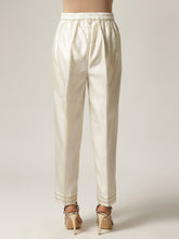 Off white Silk chanderi pant with hand embroidery