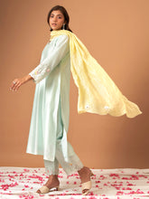 Yellow chanderi tissue dupatta