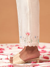 Off White Silk chanderi Palazzo with hand embroidery