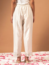 Off White Silk chanderi Palazzo with hand embroidery