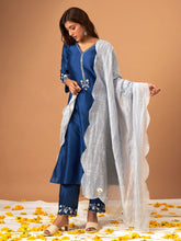 Light Blue chanderi tissue dupatta