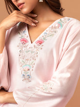 Pink Silk chanderi kurta with scalloped hem