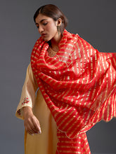 Yellow ombre hand embroidered silk chanderi kurta