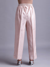 Old rose silk chanderi pant with embroidery