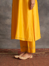 Yellow Silk chanderi Palazzo with hand embroidery