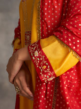 Yellow Silk chanderi kurta with hand embroidery
