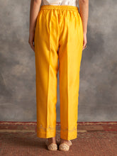 Yellow Silk chanderi Palazzo with hand embroidery
