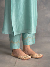 Blue Silk chanderi Palazzo with hand embroidery
