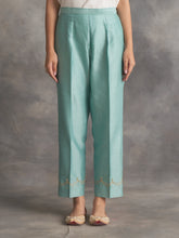 Blue Silk chanderi Palazzo with hand embroidery