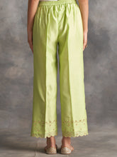 Light green silk chanderi palazzo with hand embroidery