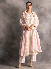 Off white Silk chanderi kurta with hand embroidery