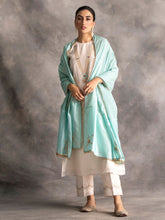 Off white Silk chanderi kurta with hand embroidery