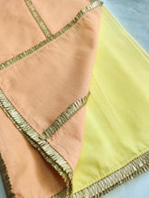 Yellow and Peach cotton dupatta with gota detailing