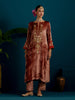 Dull Pink velvet notched neck kurta and pant set