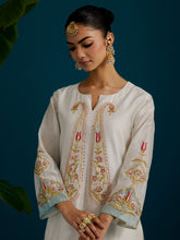 Off White paisley yoke kurta and pant set