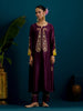 Purple paisley yoke kurta