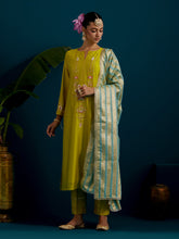 Blue striped dupatta