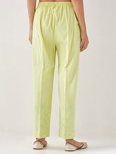 Yellow palazzo with embroidered hem