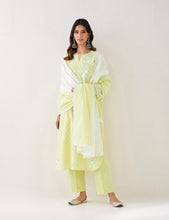 Yellow Kurta with embroidered yoke