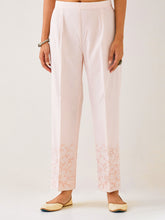 Light Pink palazzo with embroidered hem