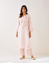 Light Pink Kurta with embroidered yoke