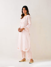 Light Pink Kurta with embroidered yoke