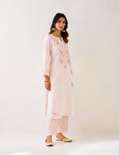 Light Pink Kurta with embroidered yoke