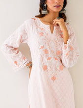 Light Pink Kurta with embroidered yoke