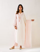 Off White and Pink dupatta with lace