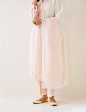 Off White and Pink dupatta with lace