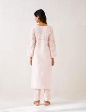 Light Pink  embroidered kurta with plackett