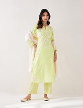 Yellow Kurta with embroidered yoke