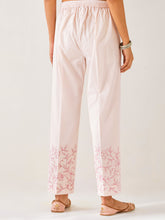 Light Pink palazzo with embroidered hem