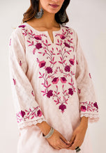 Light Pink Kurta with embroidered yoke