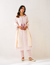 Light Pink  embroidered kurta with plackett