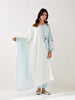 Off White and Blue dupatta with lace