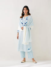 Light Blue Kurta with embroidered yoke
