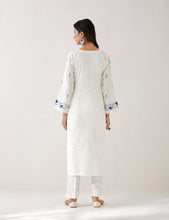 Off White Kurta with embroidered yoke